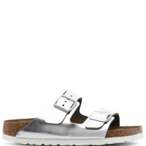 Birkenstock metallic buckled sliders