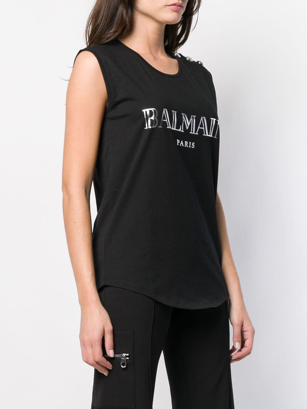 Balmain logo print tank top - Image 3