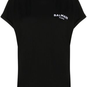 Balmain small flocked logo T-shirt