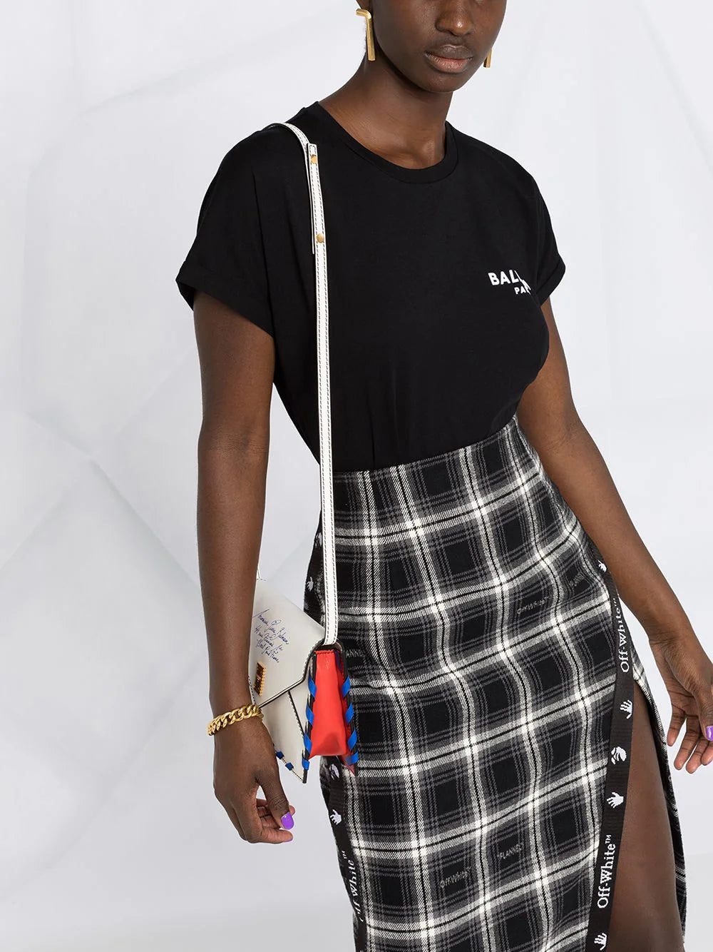 Balmain small flocked logo T-shirt - Image 3