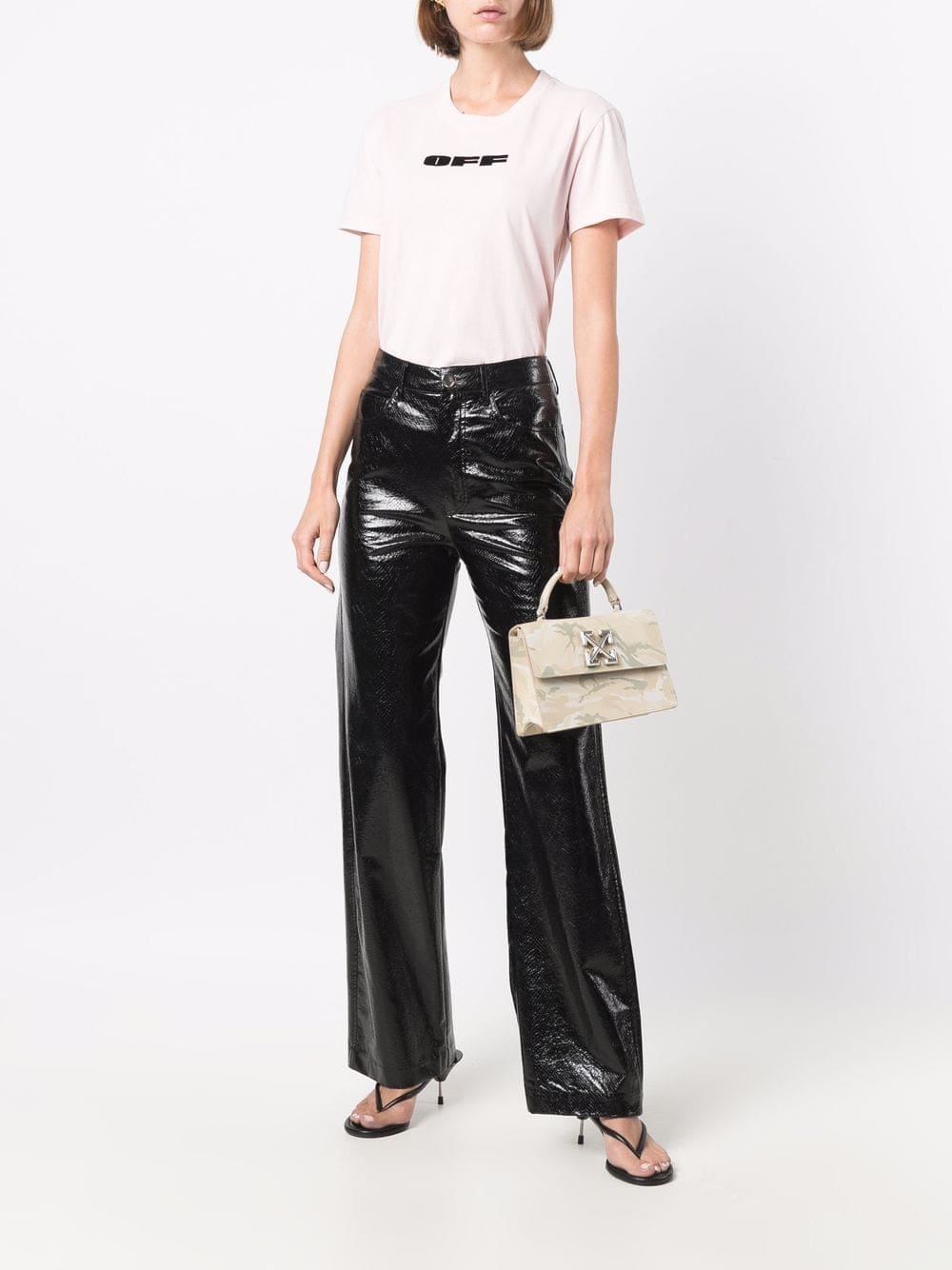 Off-White flocked logo cotton T-shirt - Image 2