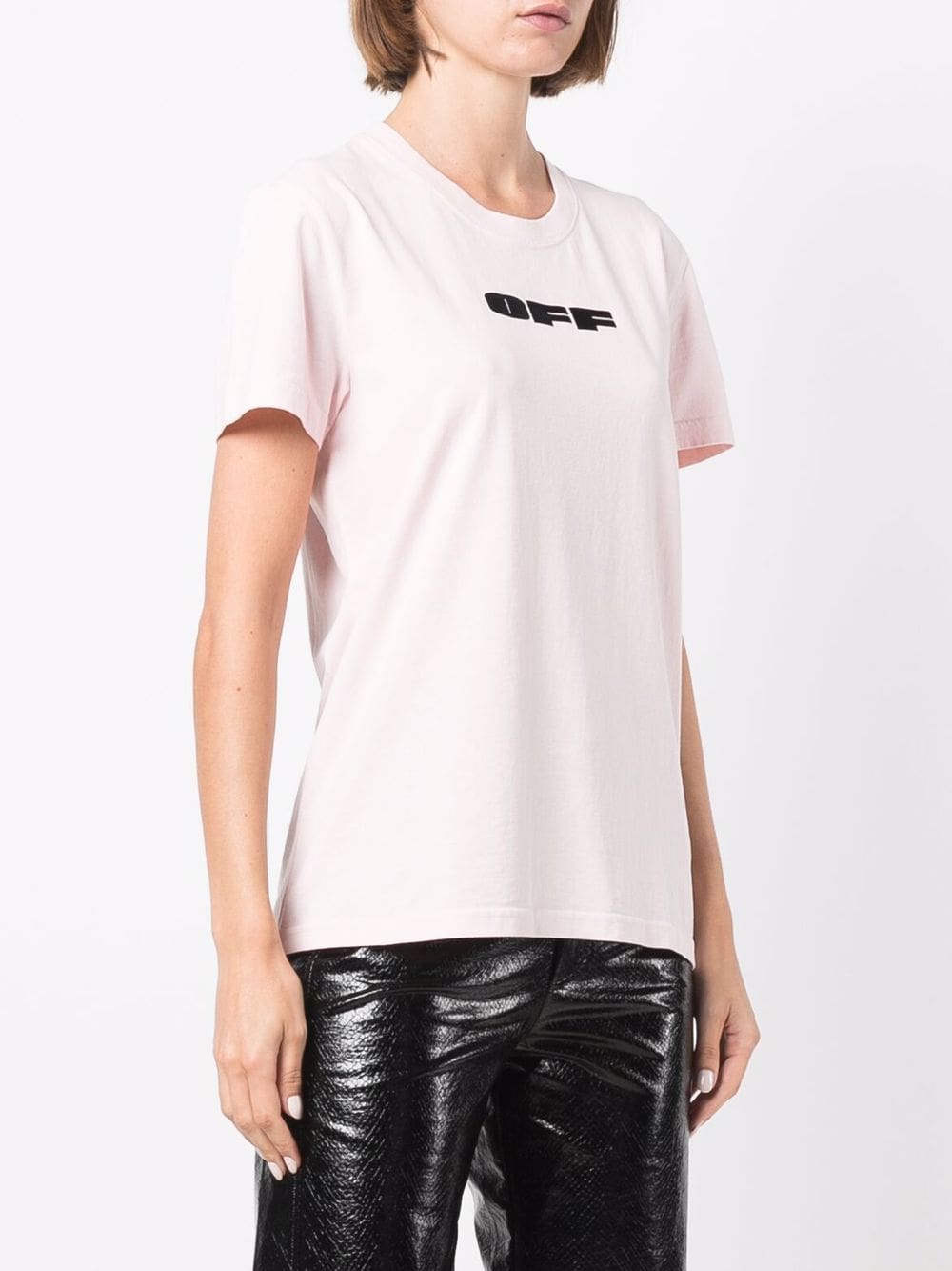Off-White flocked logo cotton T-shirt - Image 3