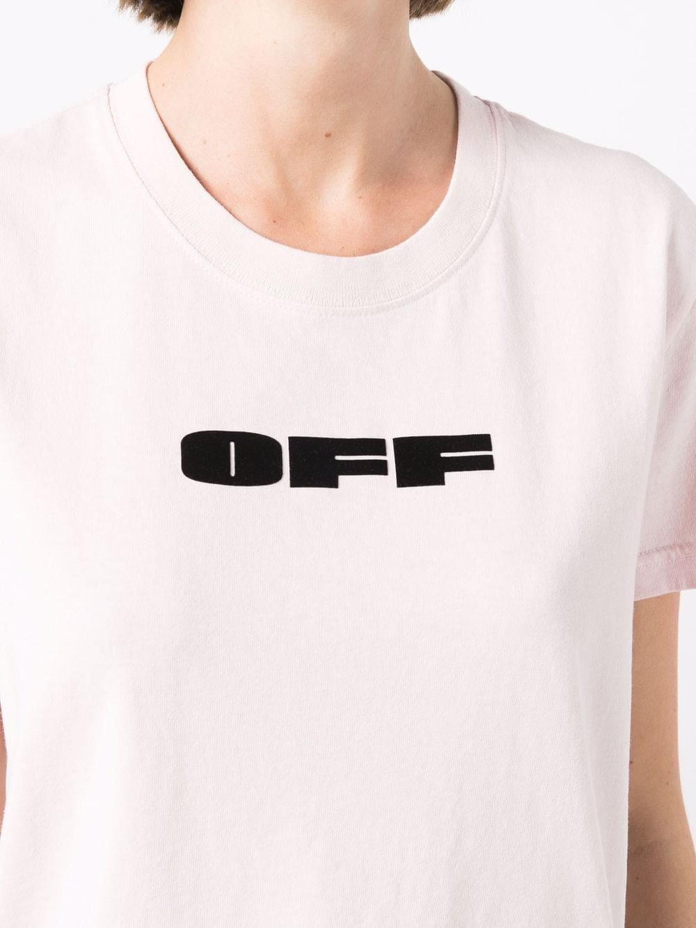 Off-White flocked logo cotton T-shirt - Image 5
