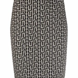 Balmain  monogram jacquard skirt