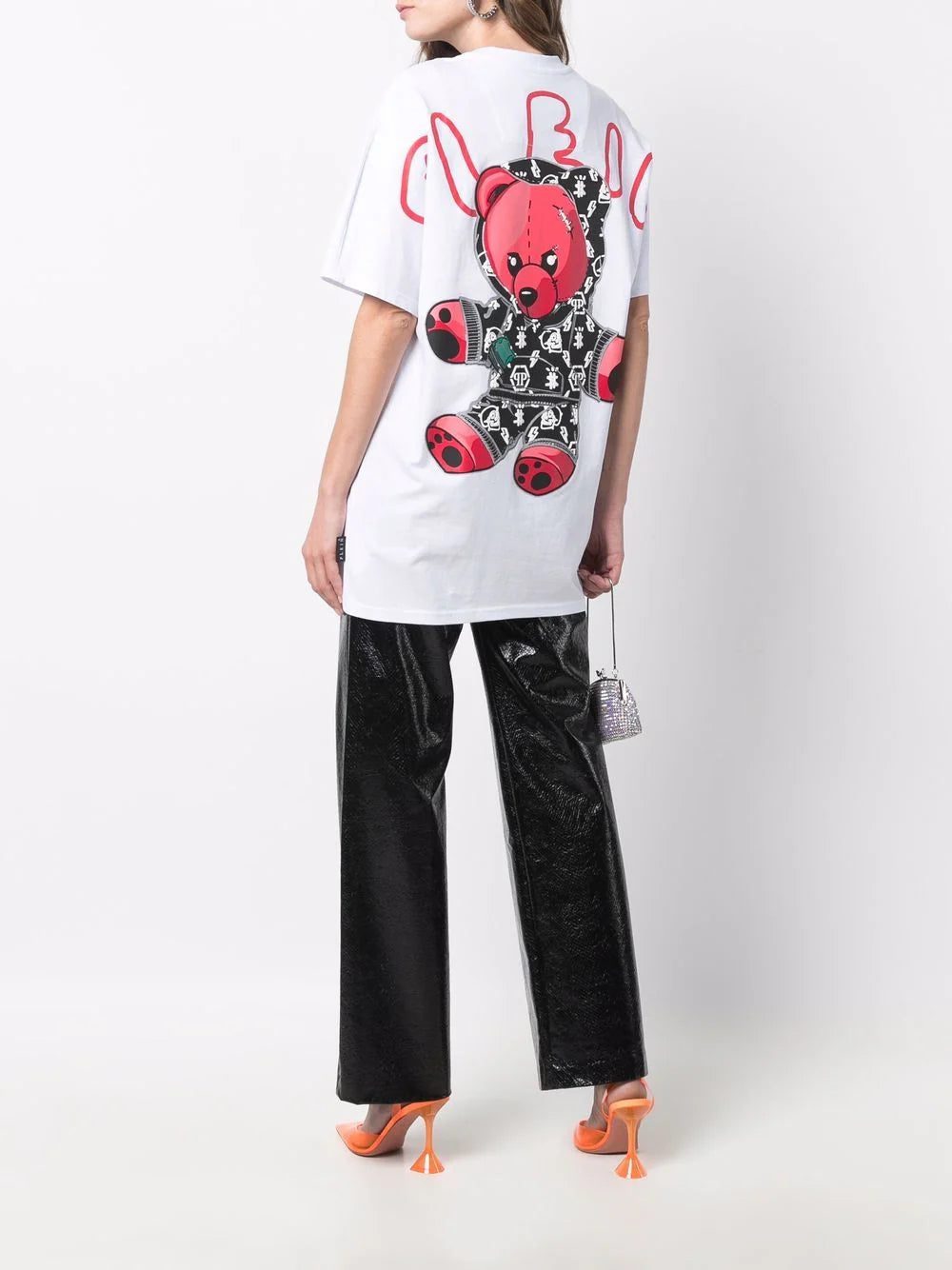 Philipp Plein cheque-print round neck T-shirt - Image 3