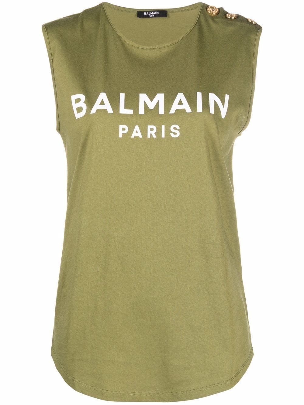 Balmain button-embellished logo tank top