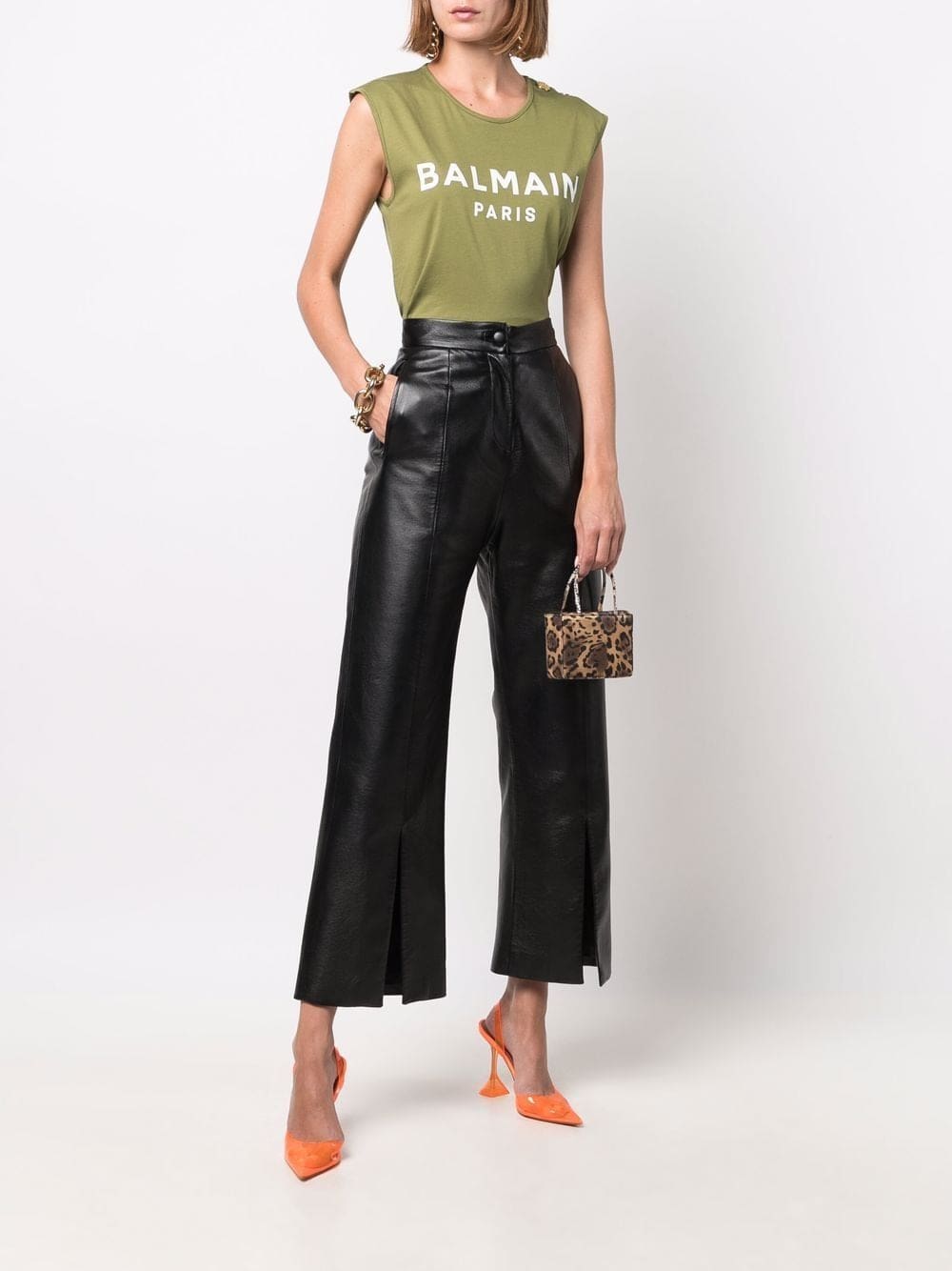 Balmain button-embellished logo tank top - Image 2