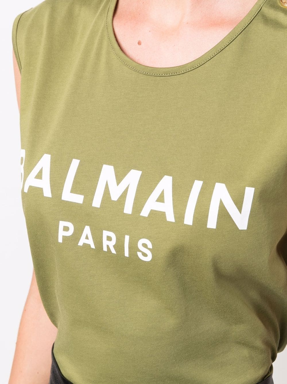 Balmain button-embellished logo tank top - Image 5
