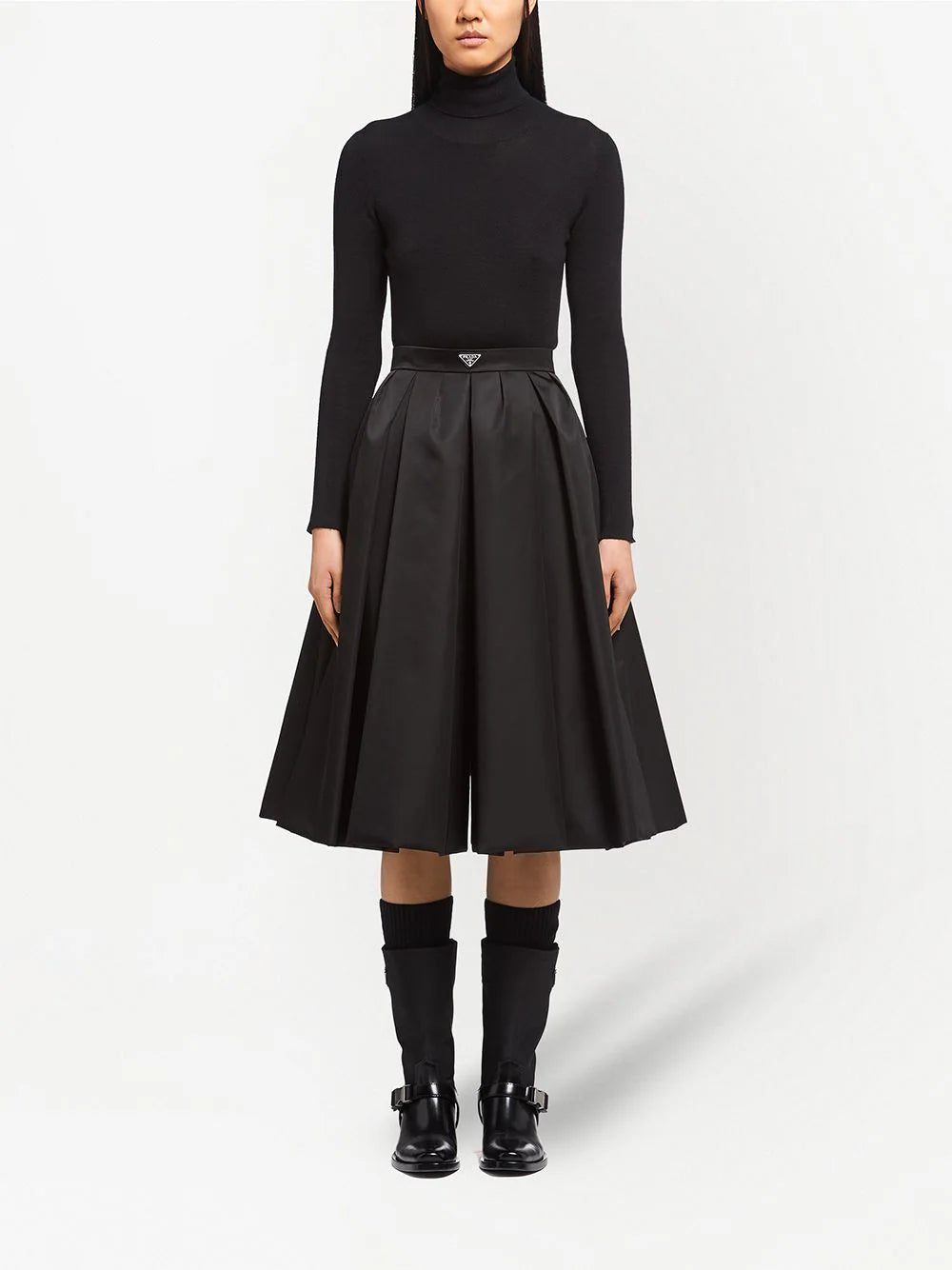 Prada Re-Nylon logo-plaque midi skirt - Image 2