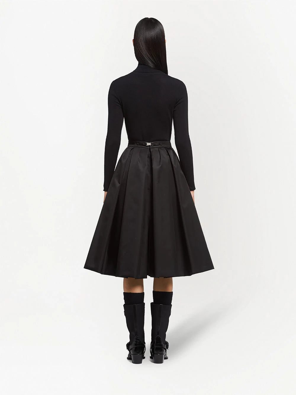 Prada Re-Nylon logo-plaque midi skirt - Image 4