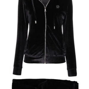 Philipp Plein logo-embellished velvet tracksuit
