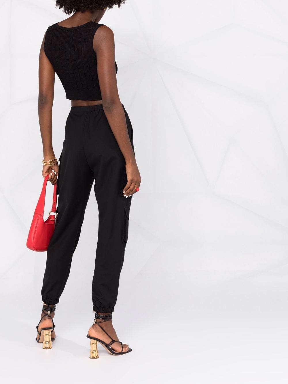 Balmain logo-button cropped sleeveless knitted top - Image 4