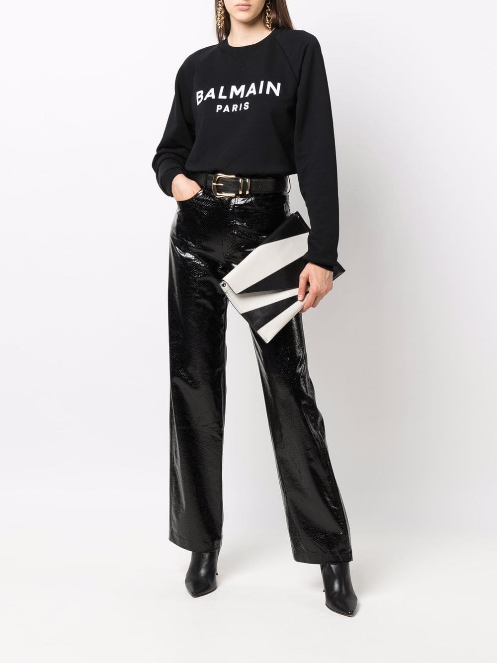 Balmain flocked logo-print sweatshirt - Image 2