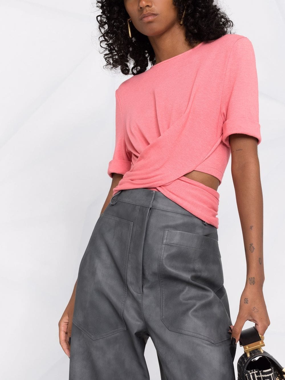 Balmain twist-detail cropped T-shirt - Image 5