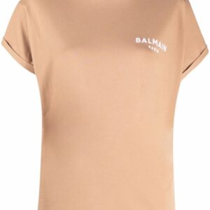 Balmain  flocked logo cotton T-shirt