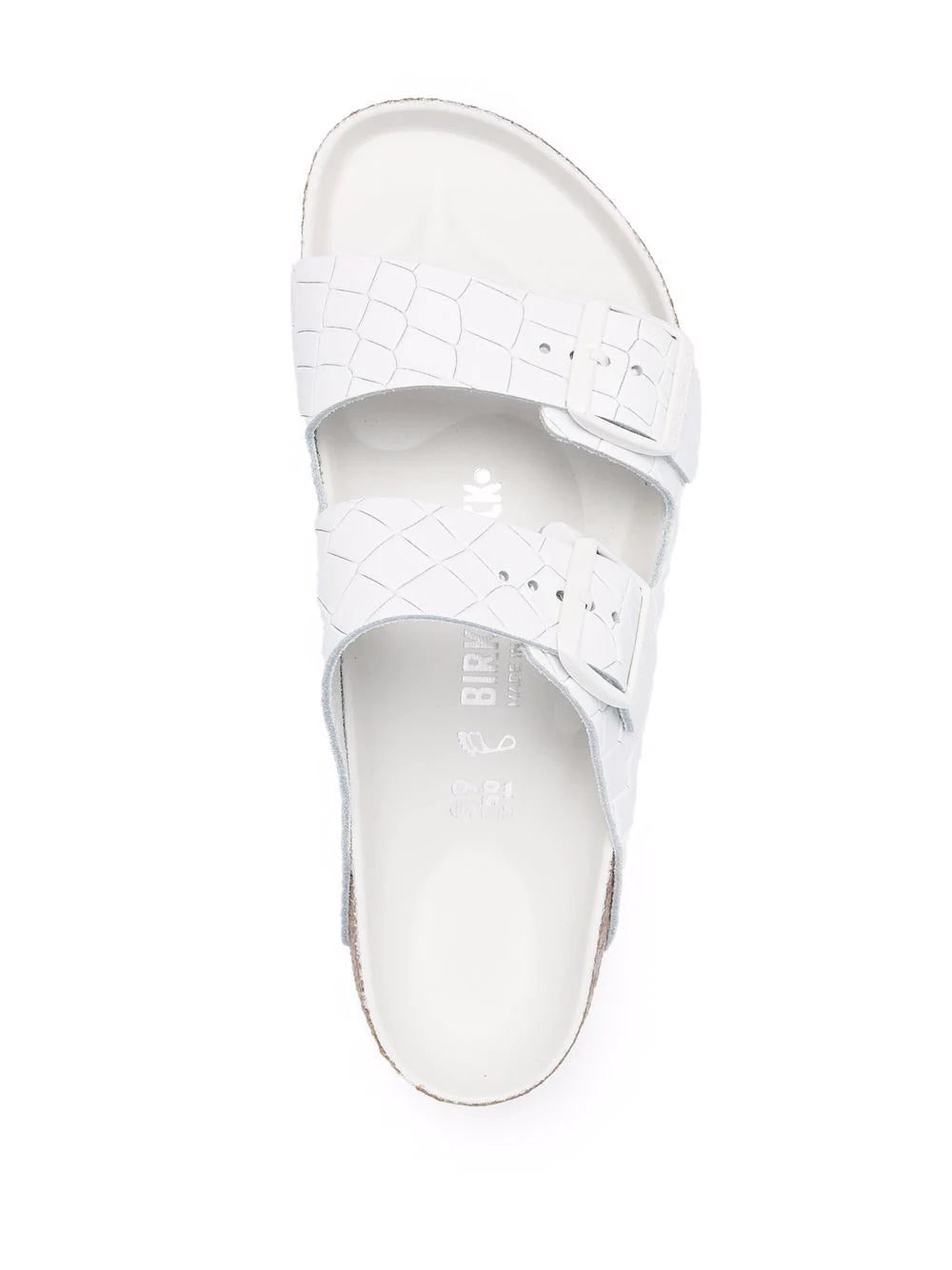 Birkenstock crocodile-effect double-strap leather sandals - Image 4