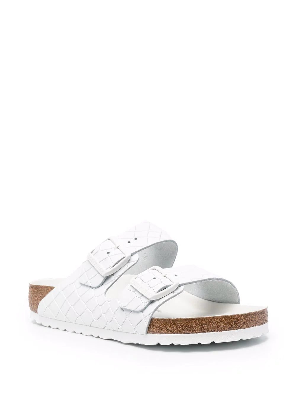 Birkenstock crocodile-effect double-strap leather sandals - Image 2