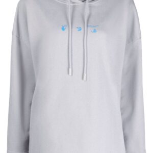 Off-White logo-print cotton hoodie