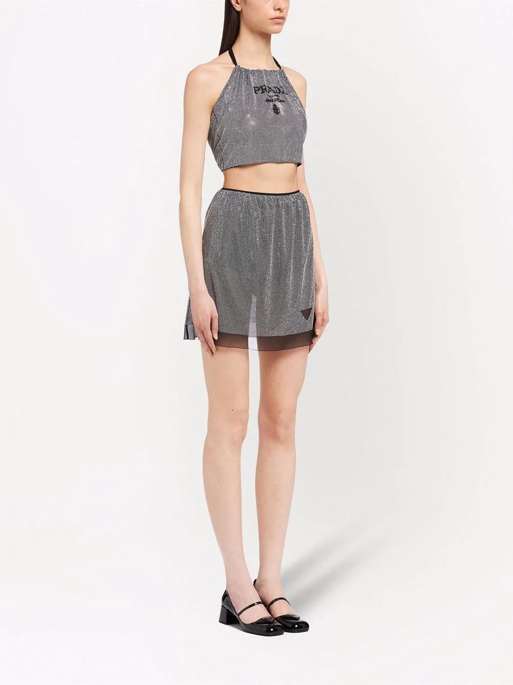 Prada crystal-embellished tulle skirt - Image 3