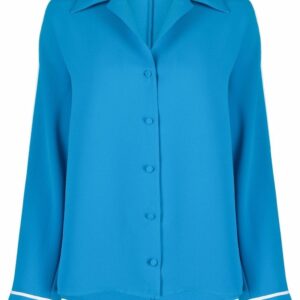 Off-White Cady contrast piping pajama shirt