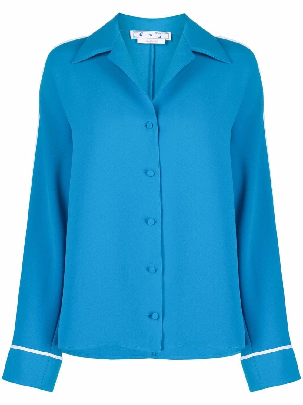 Off-White Cady contrast piping pajama shirt