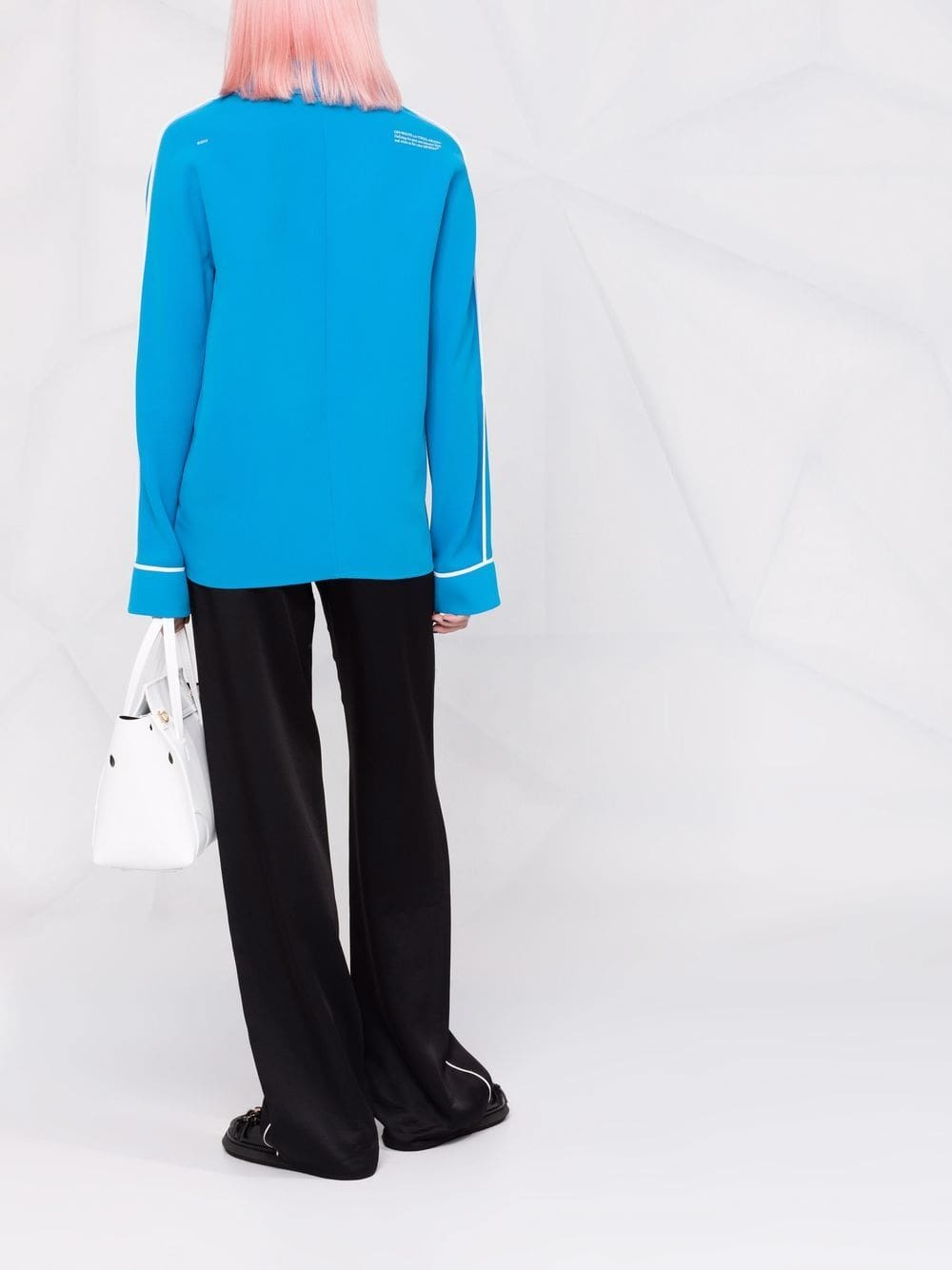 Off-White Cady contrast piping pajama shirt - Image 4