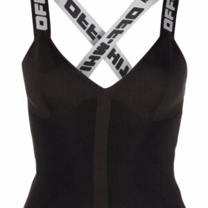 Off-White logo-strap vest top
