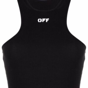 Off-White  Off-Stamp ribbed crop top