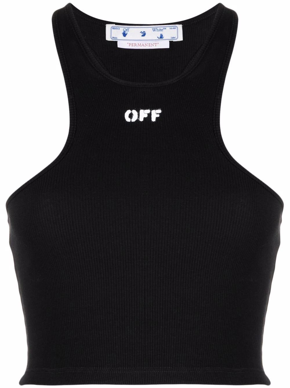 Off-White Off-Stamp ribbed crop top