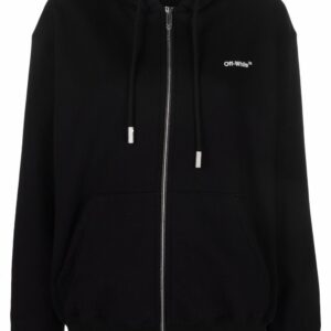 Off-White Diag-strip print zip-up hoodie