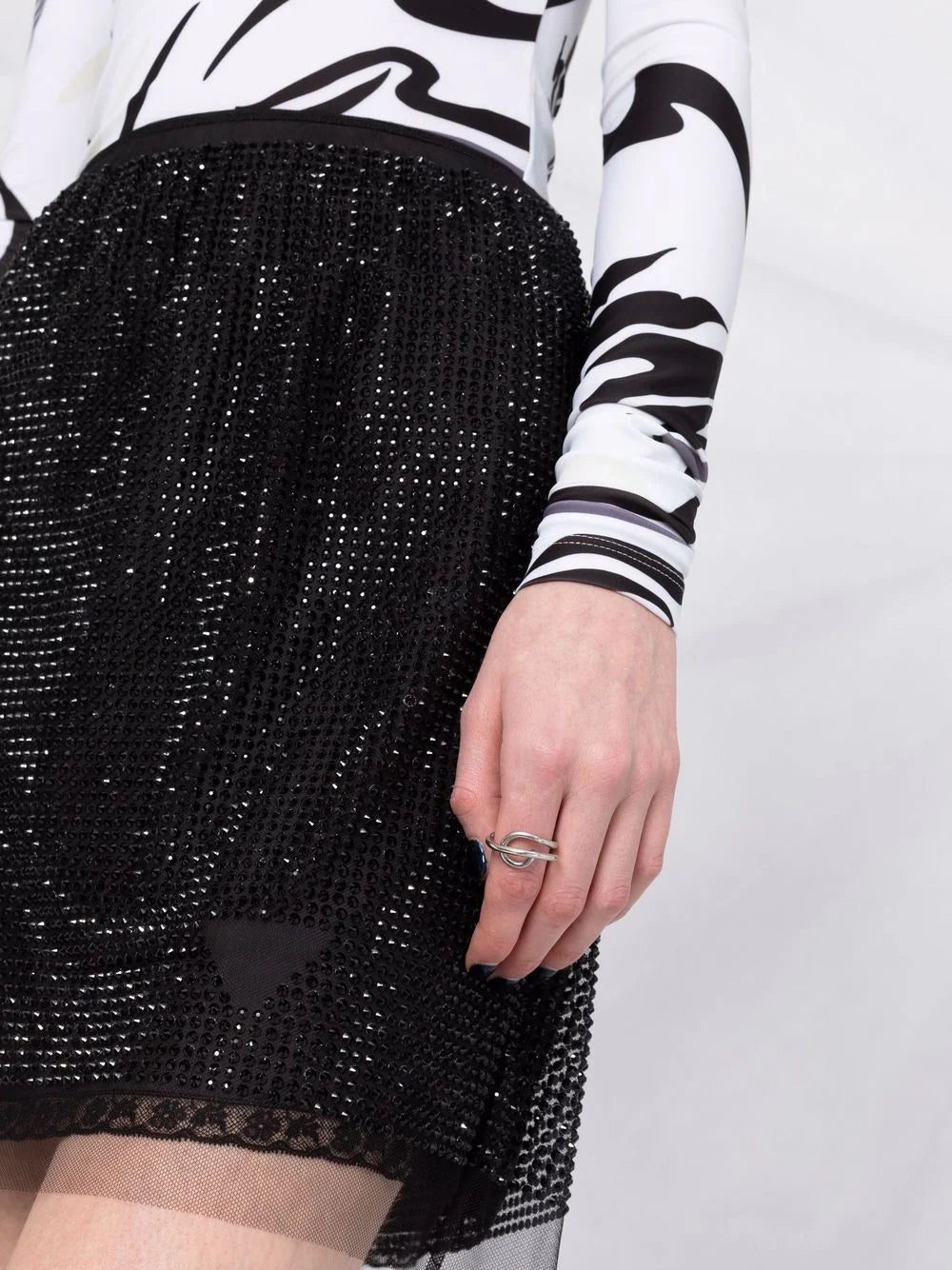 Prada crystal-embellished tulle skirt - Image 3