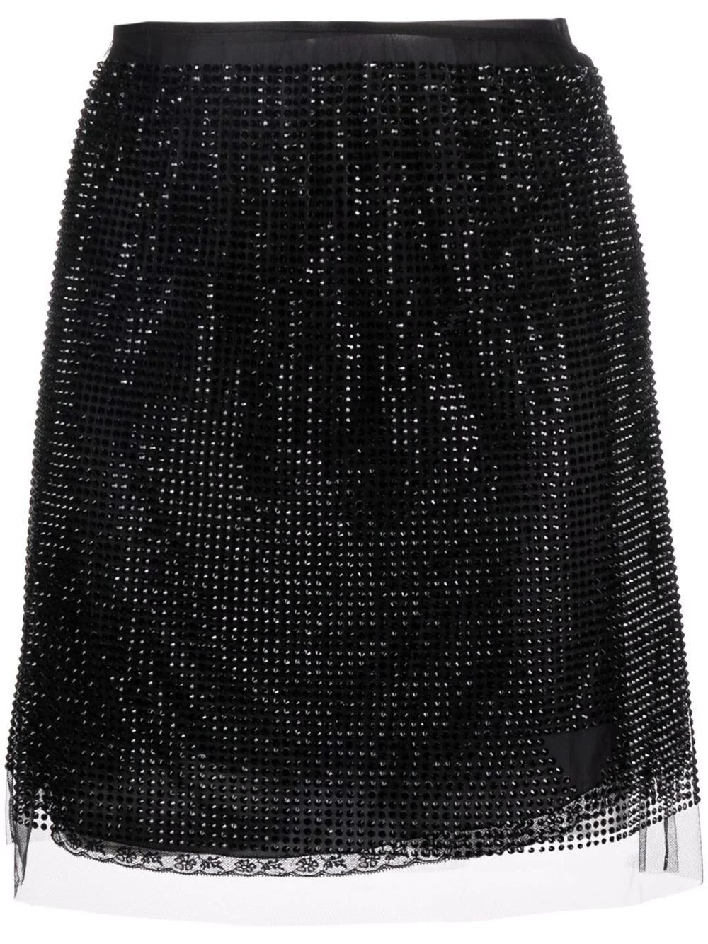 Prada crystal-embellished tulle skirt