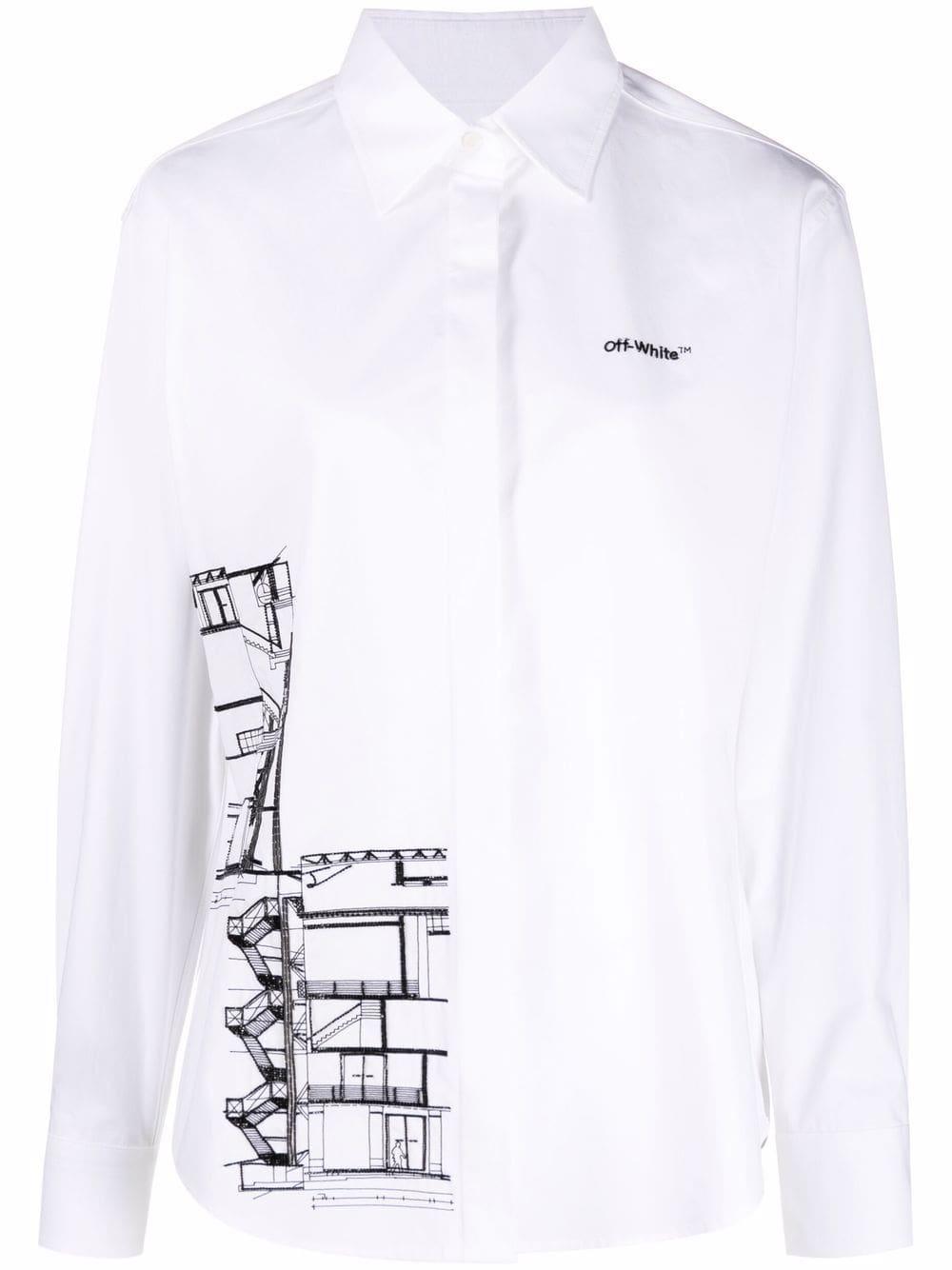 Off-White graphic-print long-sleeve shirt