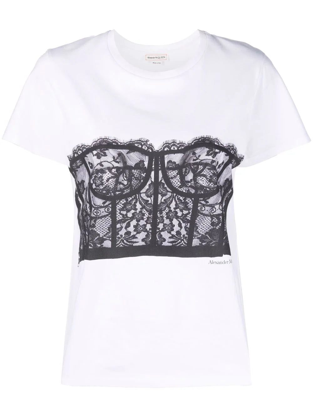 Alexander McQueen bustier print T-shirt