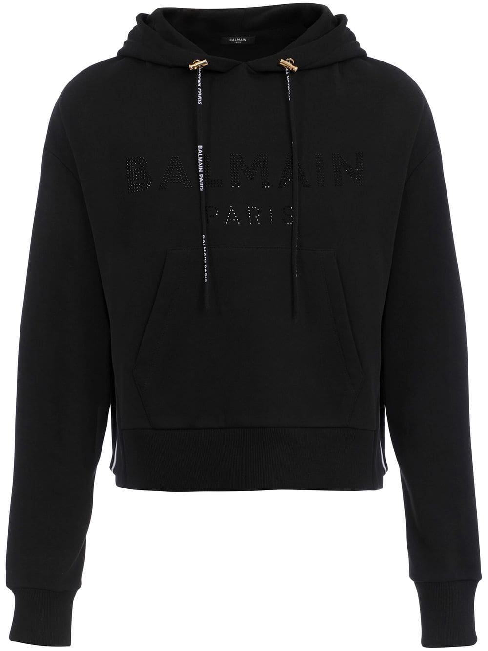 Balmain rhinestone cotton hoodie