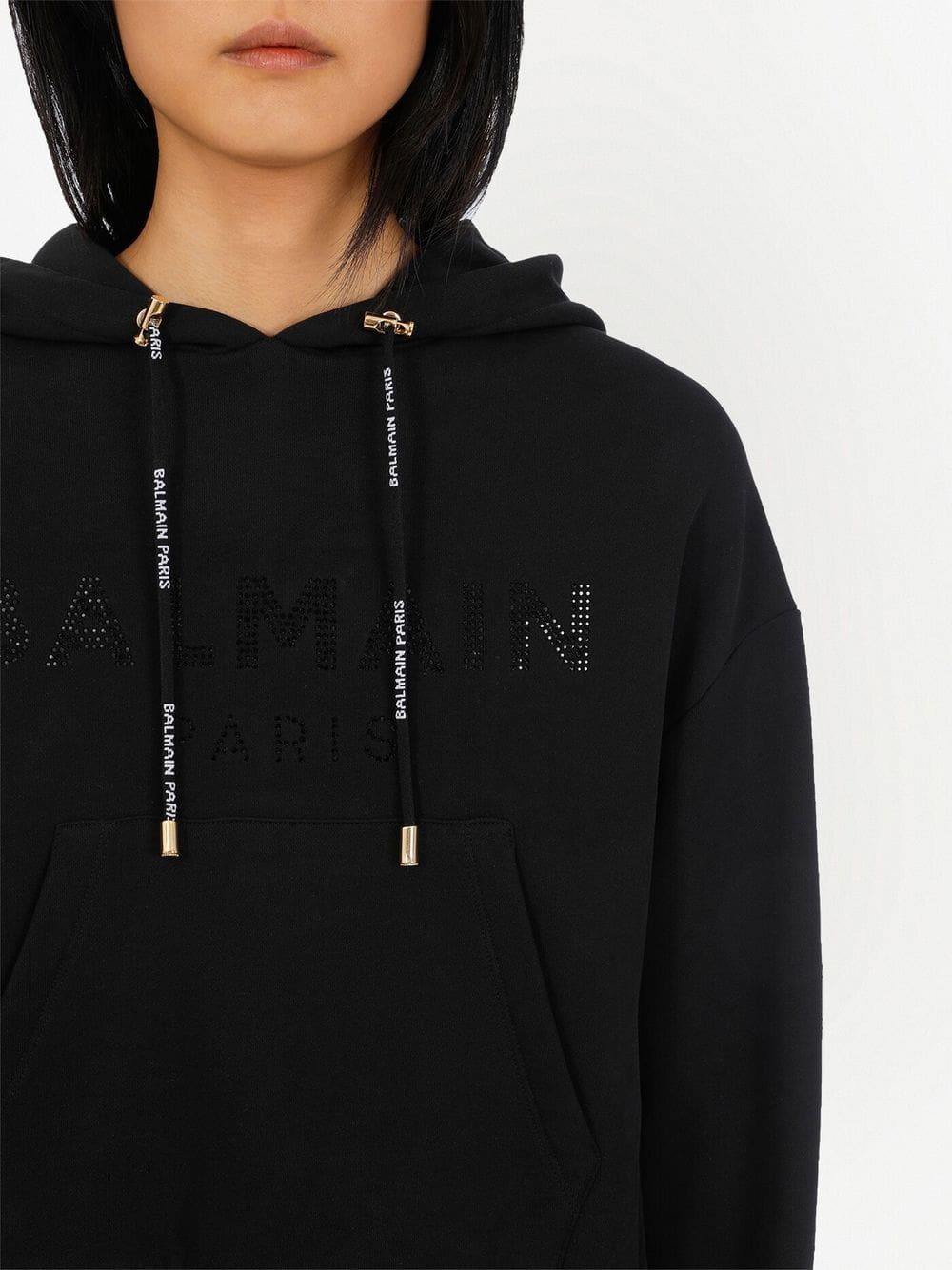Balmain rhinestone cotton hoodie - Image 5