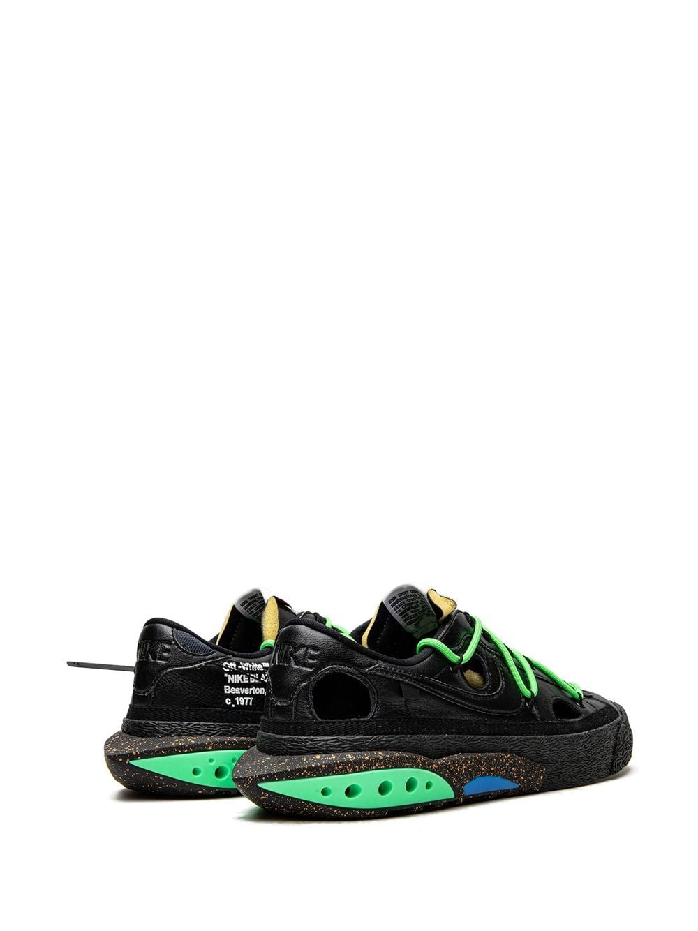 Nike X Off-White Blazer Low "Black/Electro Green" sneakers - Image 3