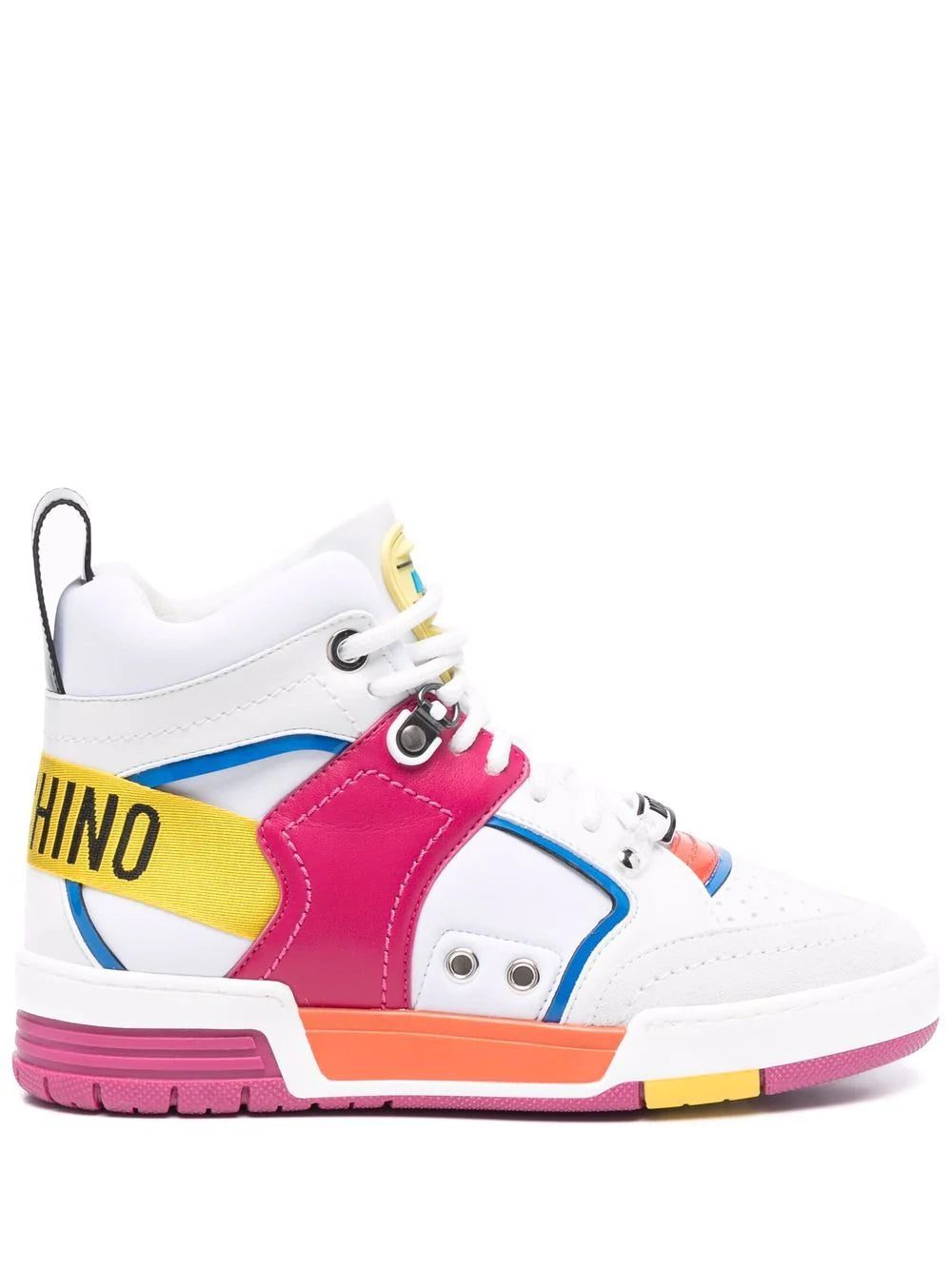 Moschino panelled high-top sneakers