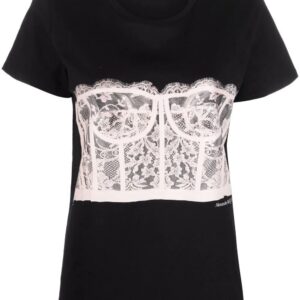 Alexander McQueen  Corset-print cotton T-shirt