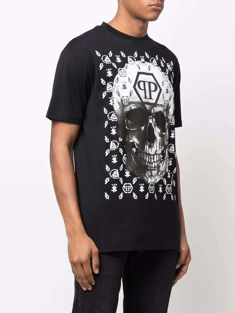 Philipp Plein skull logo graphic-print T-shirt - Image 4