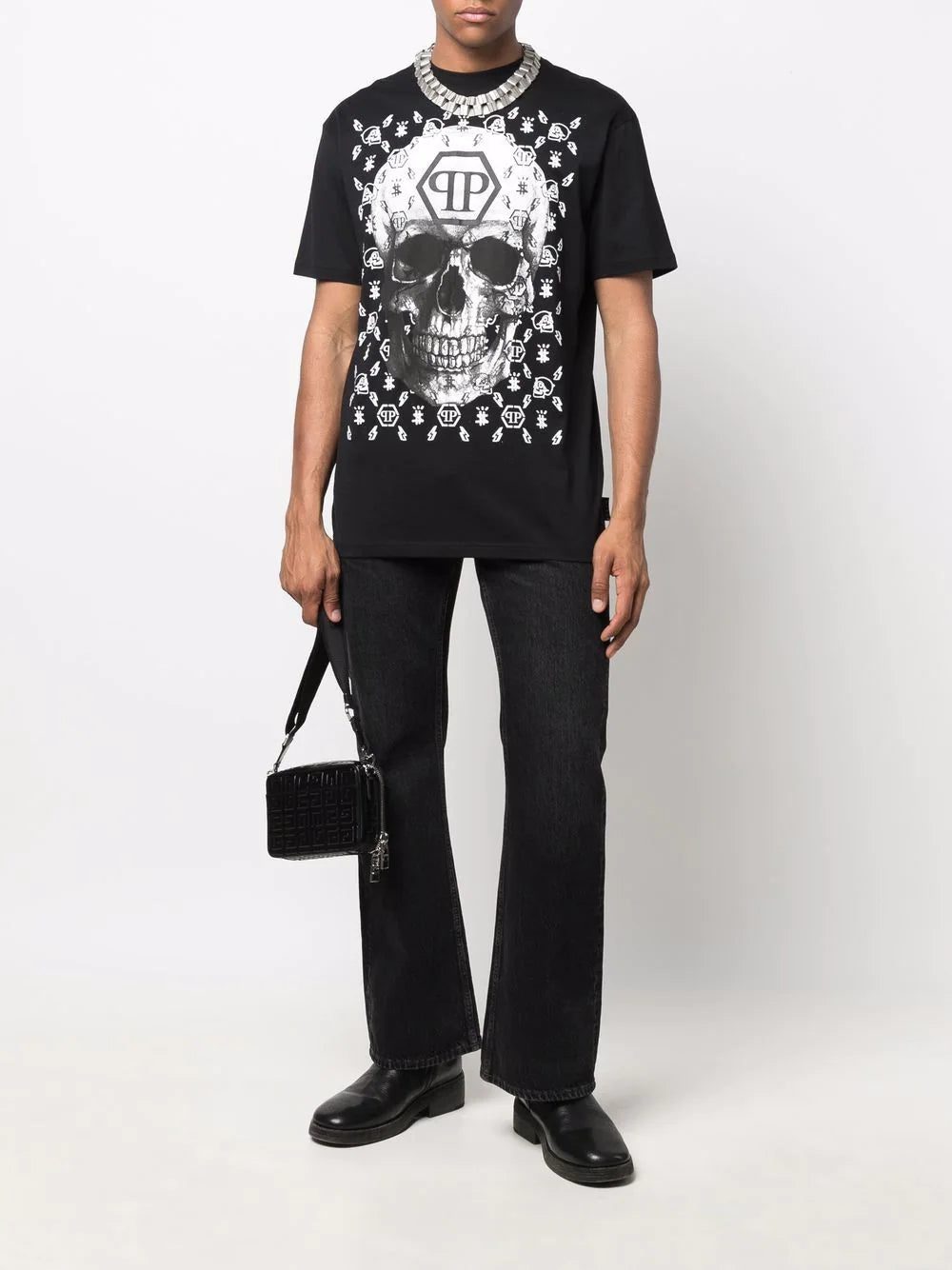 Philipp Plein skull logo graphic-print T-shirt - Image 2