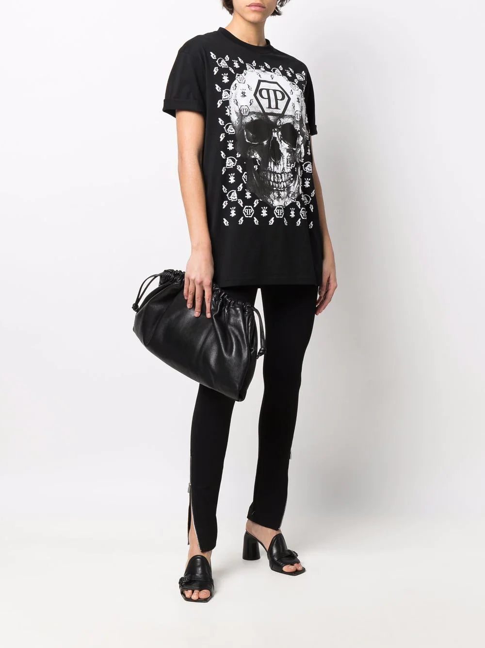 Philipp Plein skull logo graphic-print T-shirt - Image 3