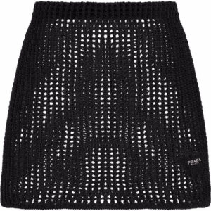Prada openwork knit mini skirt