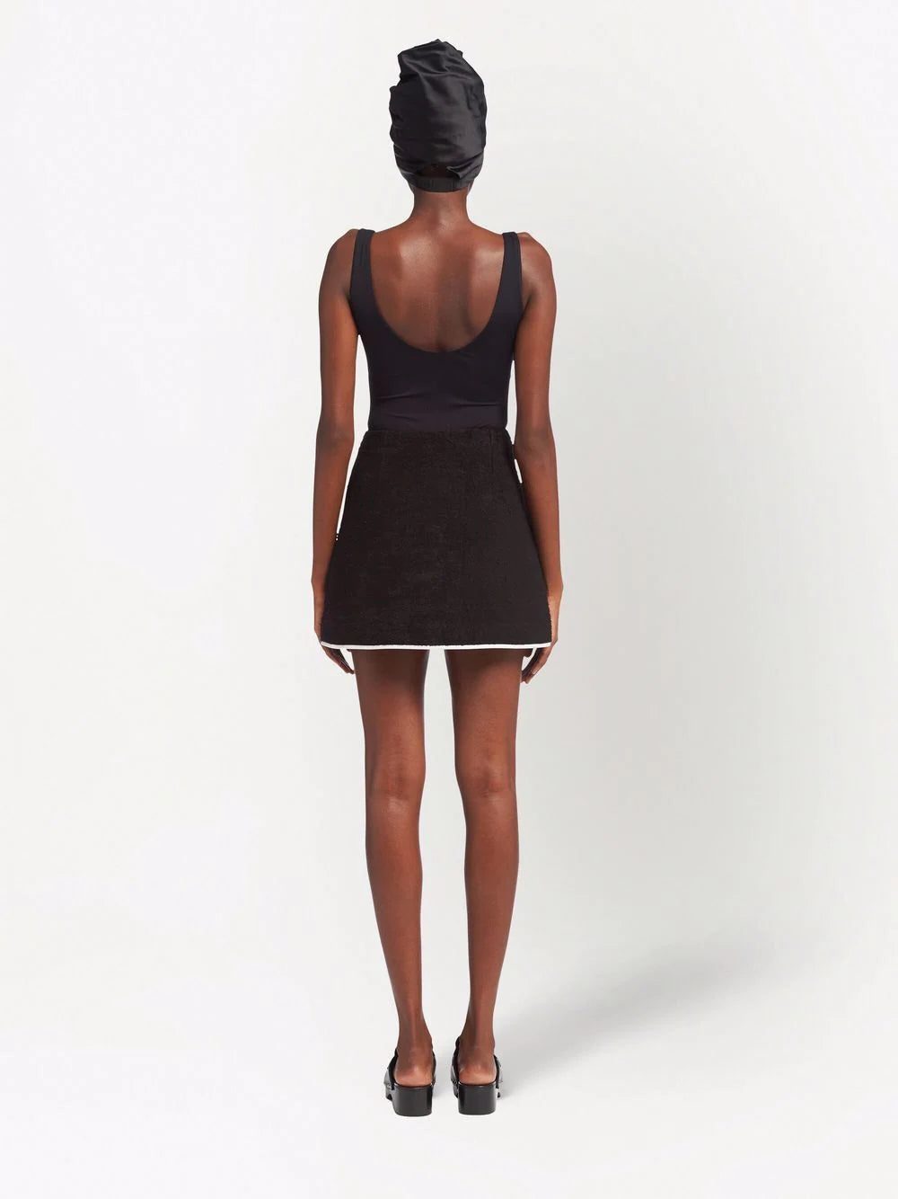 Prada logo-plaque terry-cloth skirt - Image 3