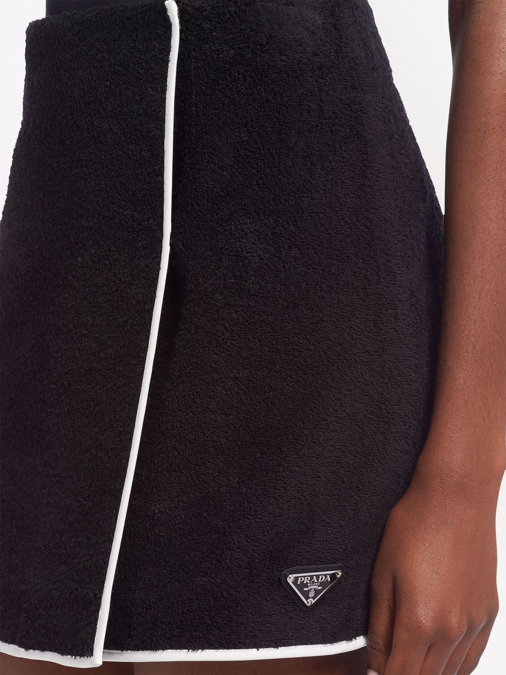 Prada logo-plaque terry-cloth skirt - Image 4