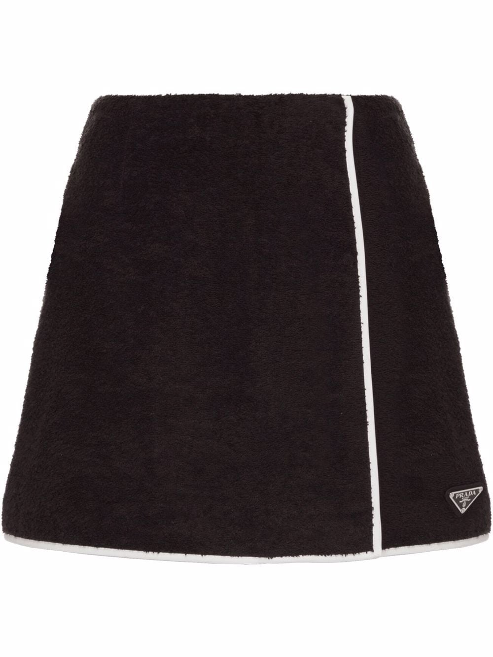 Prada logo-plaque terry-cloth skirt
