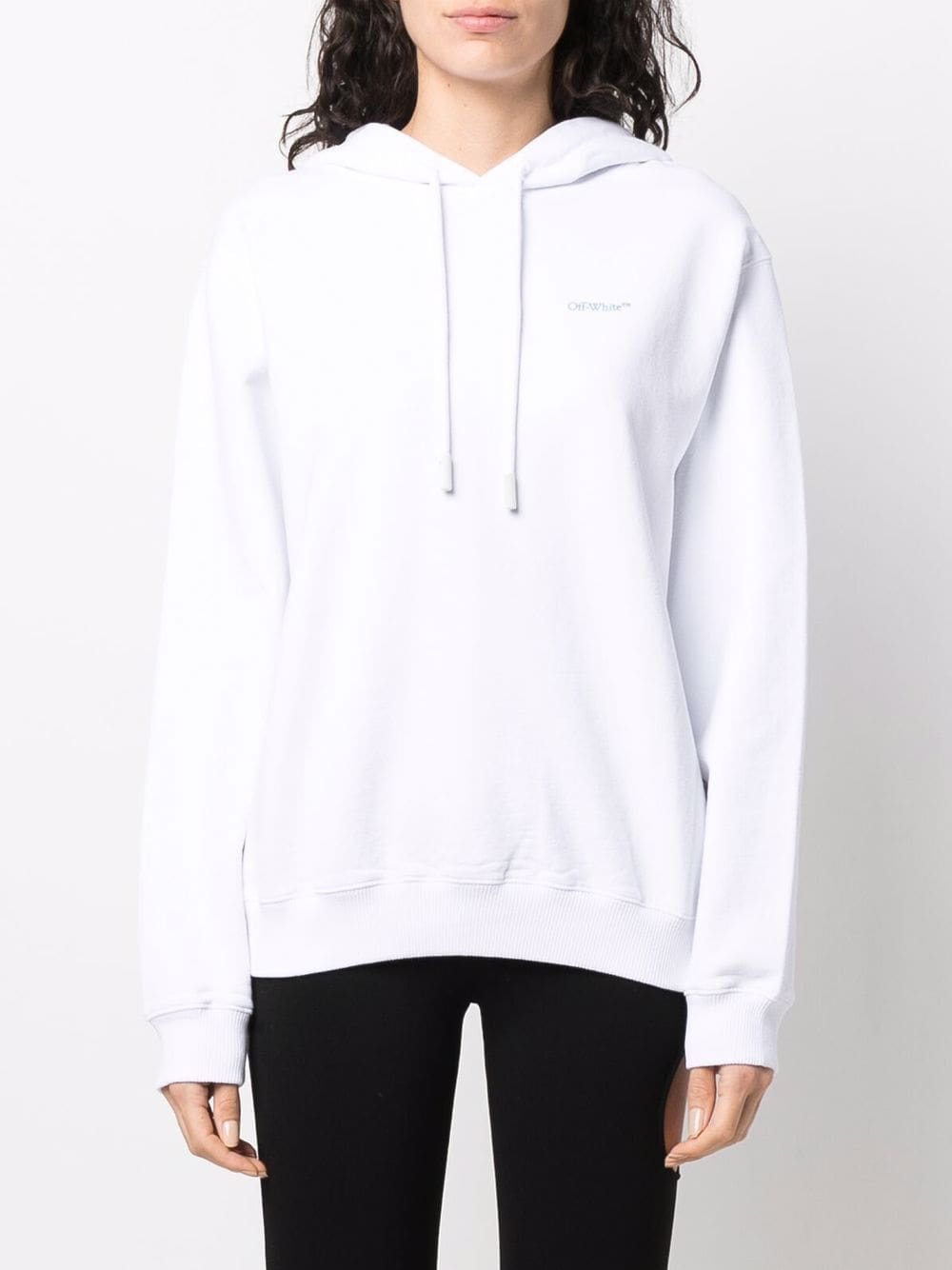 Off-White logo-print drawstring hoodie - Image 3