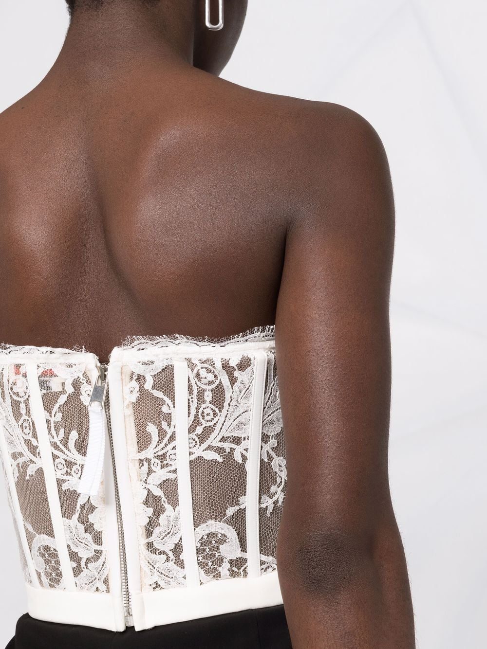 Alexander McQueen floral-lace bustier top - Image 3