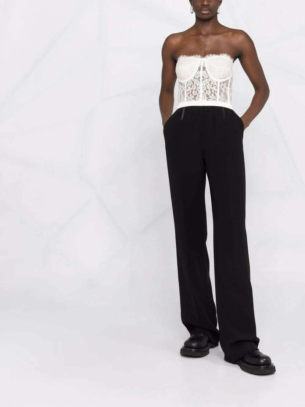 Alexander McQueen floral-lace bustier top - Image 2