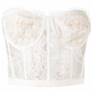 Alexander McQueen  floral-lace bustier top